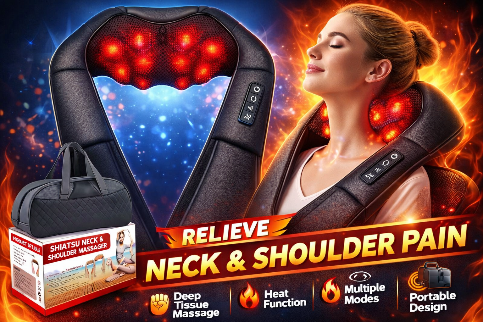 Tira Masseuse for Back, Neck, and Shoulder Pain with Heat